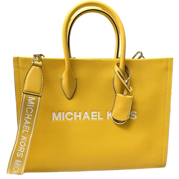 MICHAEL KORS MIRELLA Medium Daisy Yellow Tote Crossbody NWT AUTHENTIC